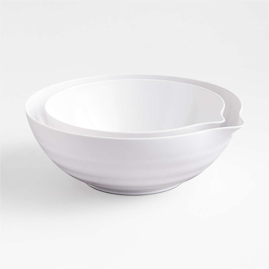 Rosti White Melamine Mixing Bowls with Lids Set | Crate u0026 Barrel