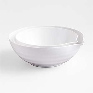 3pc Plastic Nesting Serving Bowls White - Made By Design™