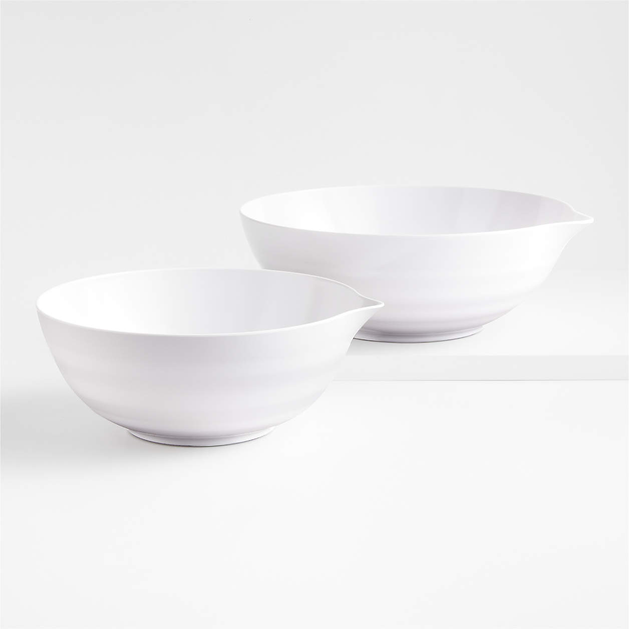 Sia White Melamine Mixing Bowls, Set of 2 + Reviews Crate & Barrel