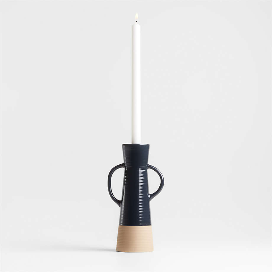 Sibely Large Ceramic Taper Candle Holder + Reviews Crate & Barrel