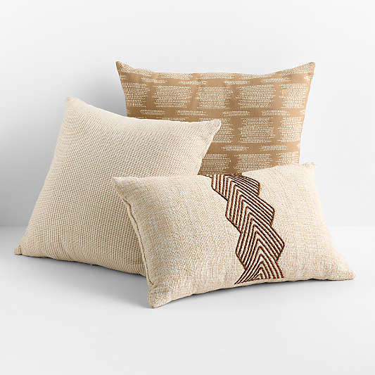 Sierra Tan and Calm Beige Outdoor Throw Pillow Arrangement