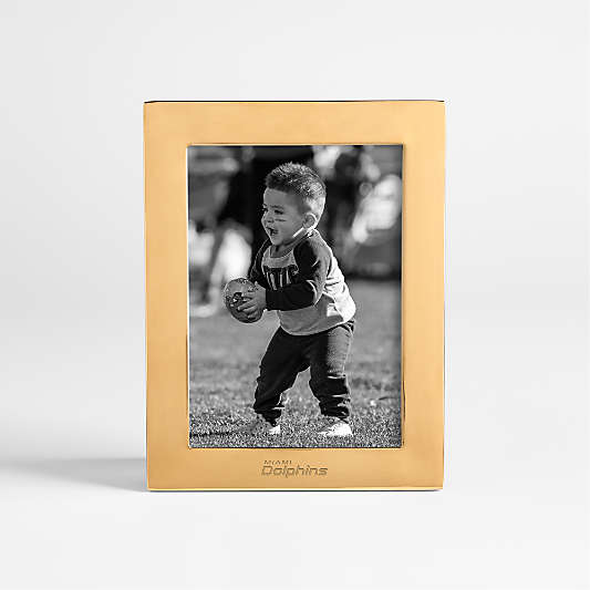 NFL Miami Dolphins Signature Brass 5x7 Tabletop Picture Frame