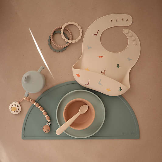 Mushie Green Silicone Baby Placemat