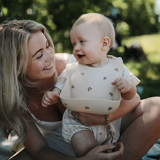 Mushie Rainbows Silicone Baby Bib