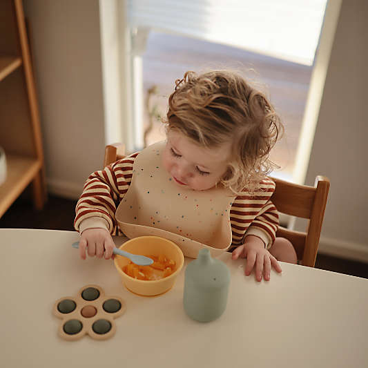 Mushie Vanilla Confetti Silicone Baby Bib