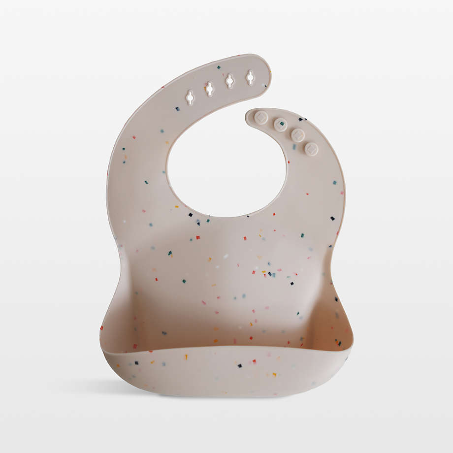 Mushie Vanilla Confetti Silicone Baby Bib + Reviews | Crate & Kids