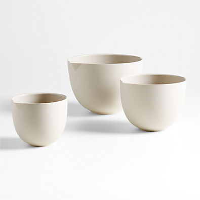 View Crate & Barrel Silicone Mixing Bowls Taupe, Set of 3 details