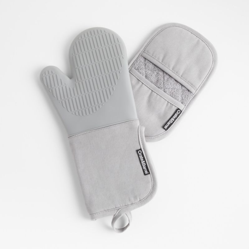 Silicone Grey Oven Mitt - image 3 of 8