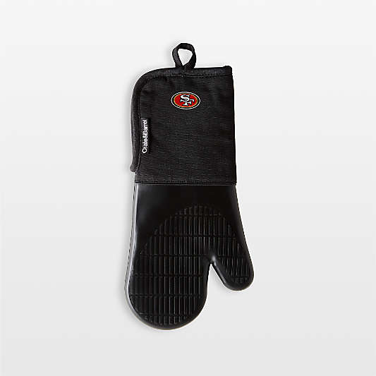 NFL San Francisco 49ers Black Organic Cotton Oven Mitt with Silicone Grip
