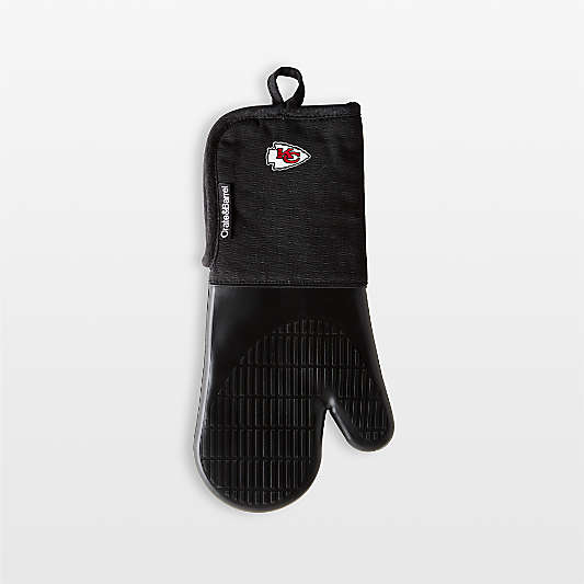 NFL Kansas City Chiefs Black Organic Cotton Oven Mitt with Silicone Grip