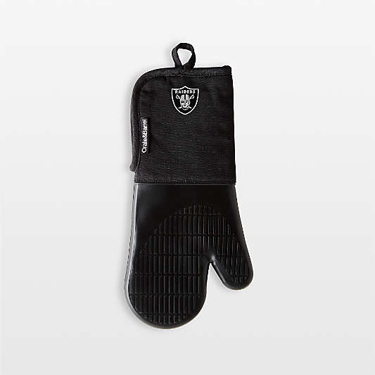 NFL Las Vegas Raiders Black Organic Cotton Oven Mitt with Silicone Grip