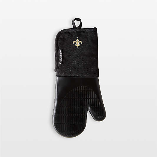 NFL Black Organic Cotton Oven Mitt with Silicone Grip