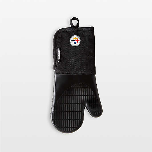 NFL Pittsburgh Steelers Black Organic Cotton Oven Mitt with Silicone Grip