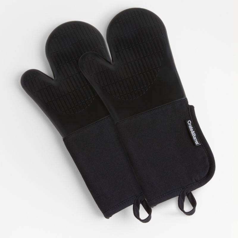 Silicone Black Oven Mitts, Set of 2 - image 0 of 8