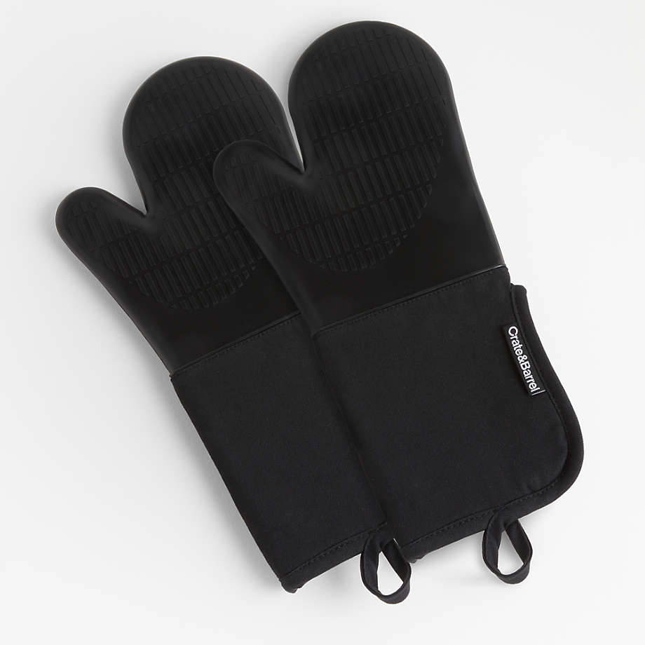 Silicone Black Oven Mitt + Reviews | Crate & Barrel