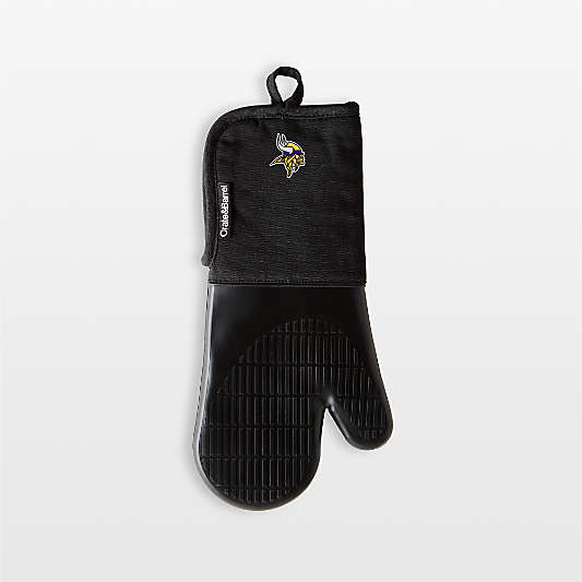 NFL Minnesota Vikings Black Organic Cotton Oven Mitt with Silicone Grip