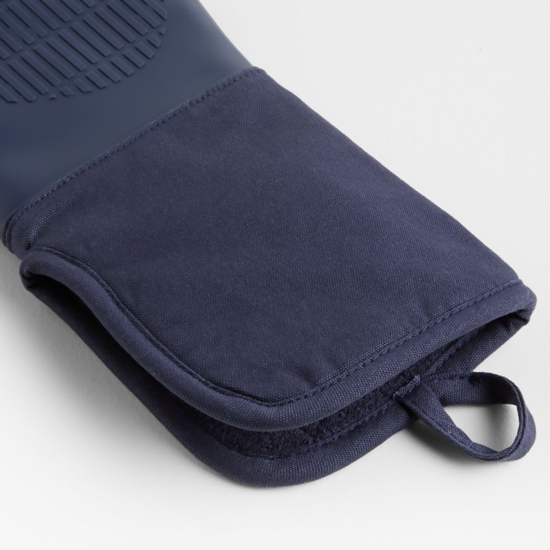 Silicone Blue Oven Mitt + Reviews | Crate & Barrel