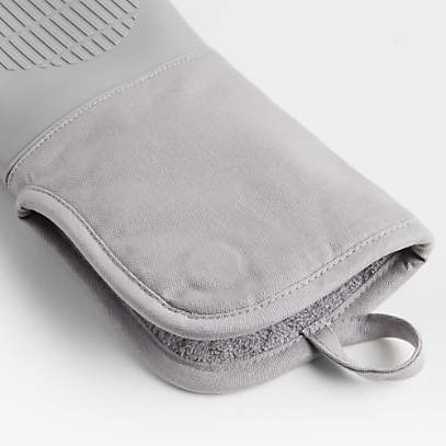 Design Imports Gray Terry Double Oven Mitt 