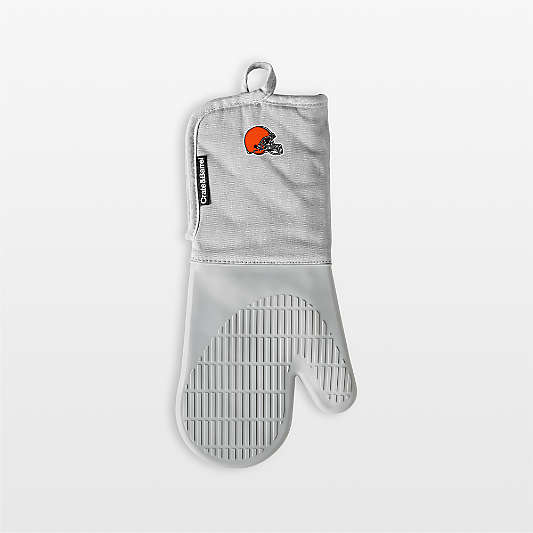 NFL Cleveland Browns Grey Organic Cotton Oven Mitt with Silicone Grip