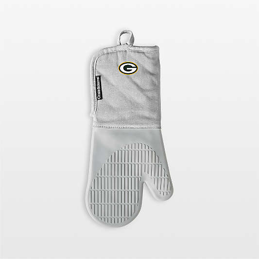 NFL Green Bay Packers Grey Organic Cotton Oven Mitt with Silicone Grip
