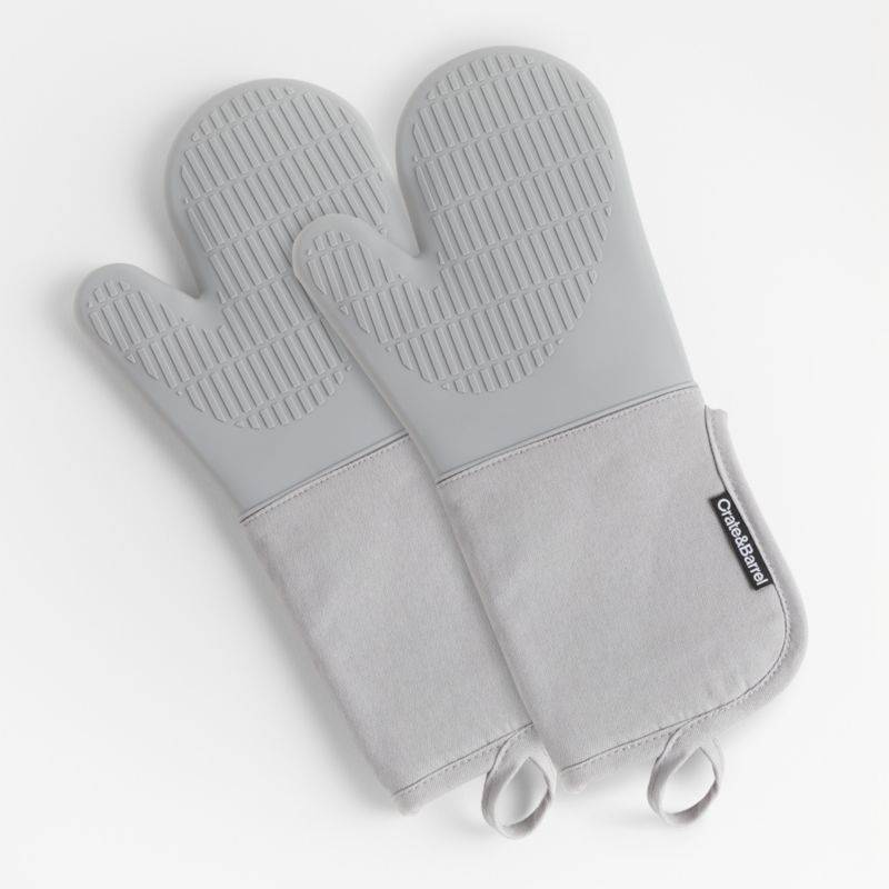 Silicone Grey Oven Mitts, Set of 2 - image 0 of 7