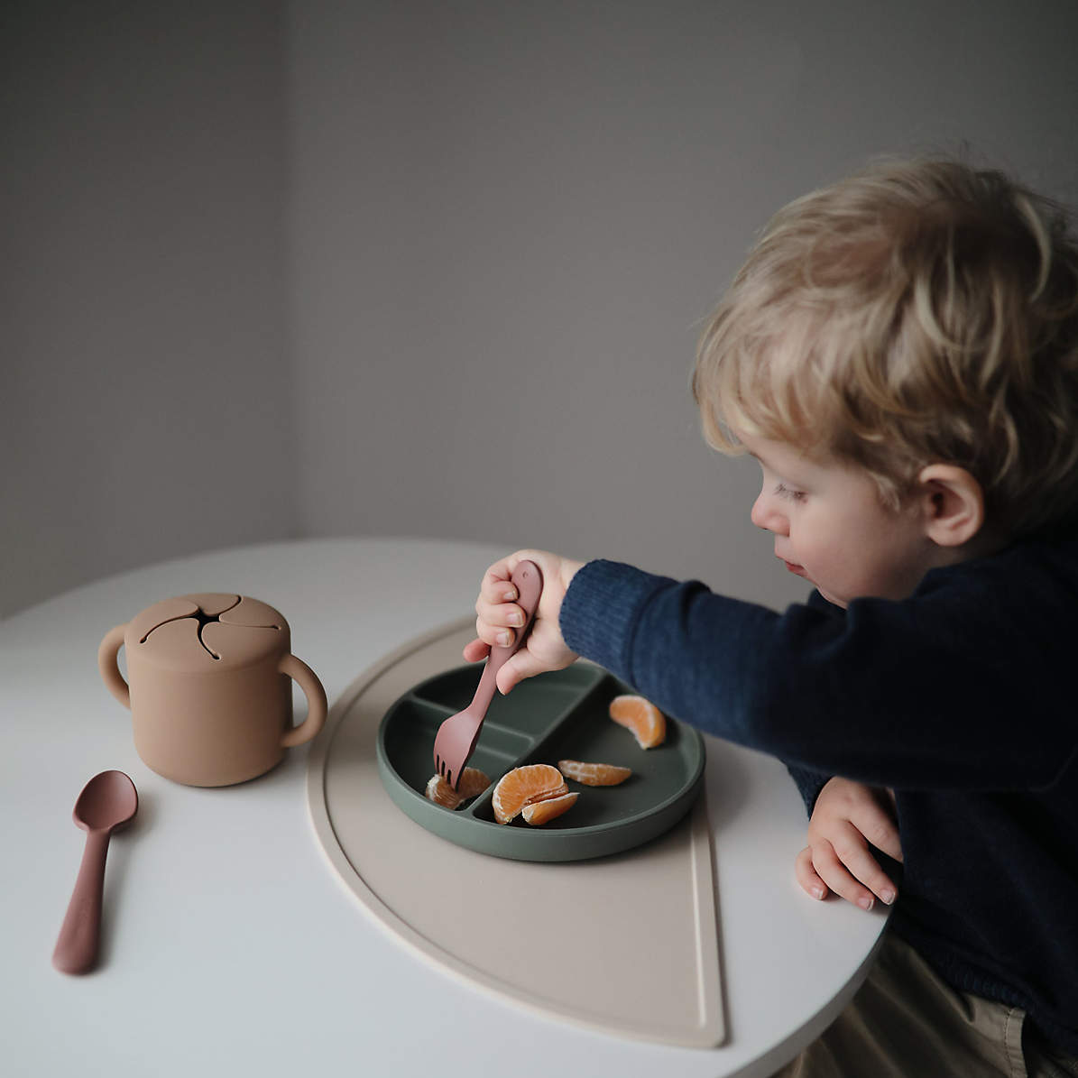 Mushie Tan Silicone Baby Placemat
