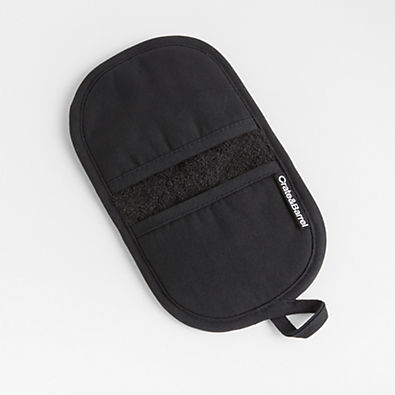 View Black Organic Cotton Pot Holder with Silicone Grip details