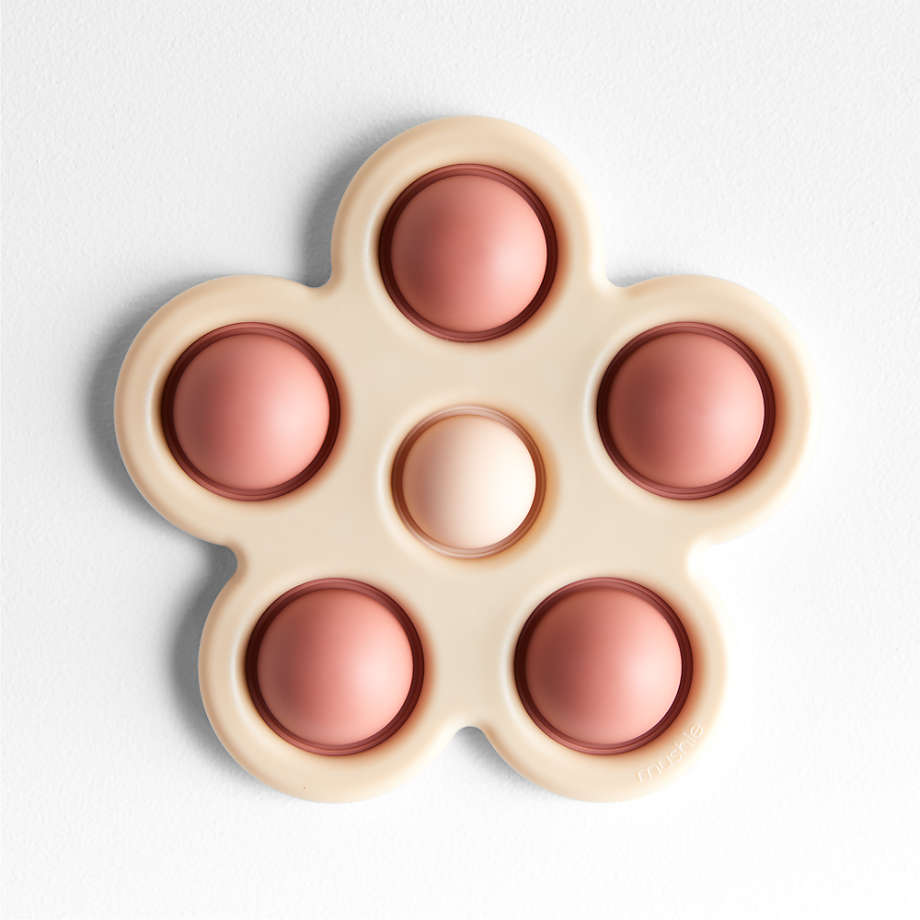 Mushie Silicone Pink Flower Baby Press Toy + Reviews Crate & Kids