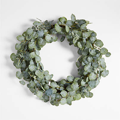 Faux Silver Dollar Eucalyptus Wreath 28"