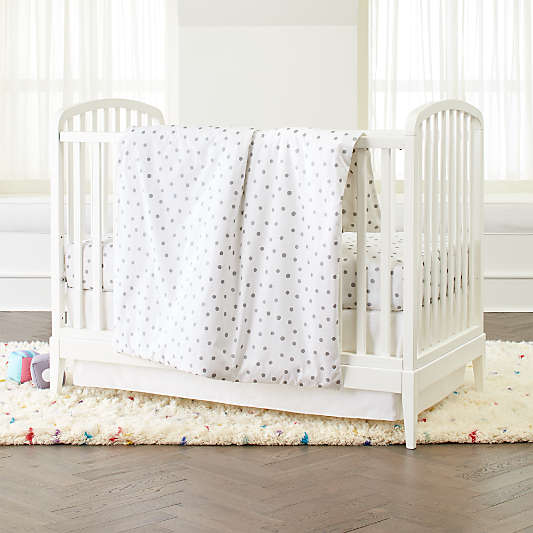 Organic Silver Polka Dot Toddler Duvet Cover