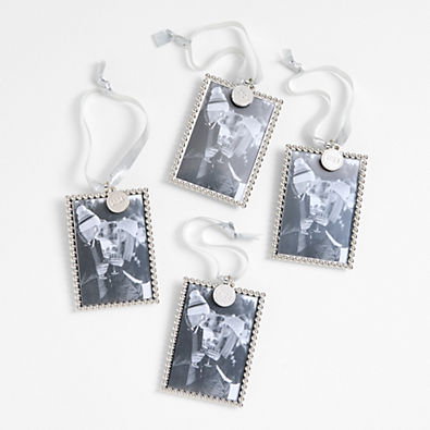 View Silver Dot 2024 Frame Christmas Ornament, Set of 4 details