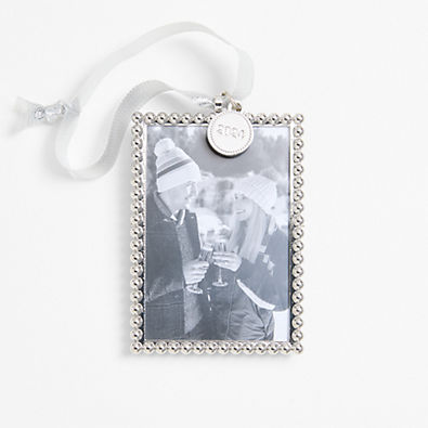 View Silver Dot 2024 Frame Christmas Ornament details