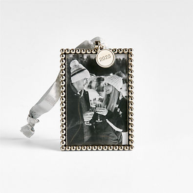 View Silver Dot Frame 2025 Christmas Tree Ornament details