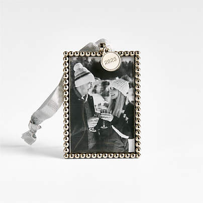 Silver Dot Frame 2025 Christmas Tree Ornament