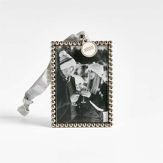 Silver Dot Frame 2025 Christmas Tree Ornament