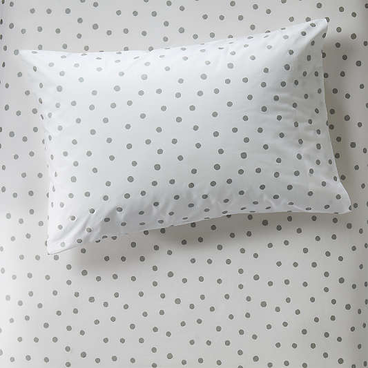 Organic Silver Polka Dot Pillowcase