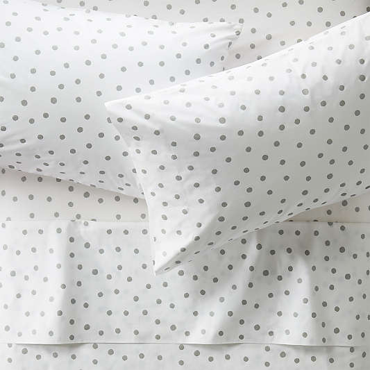 Organic Silver Polka Dot Full Sheet Set