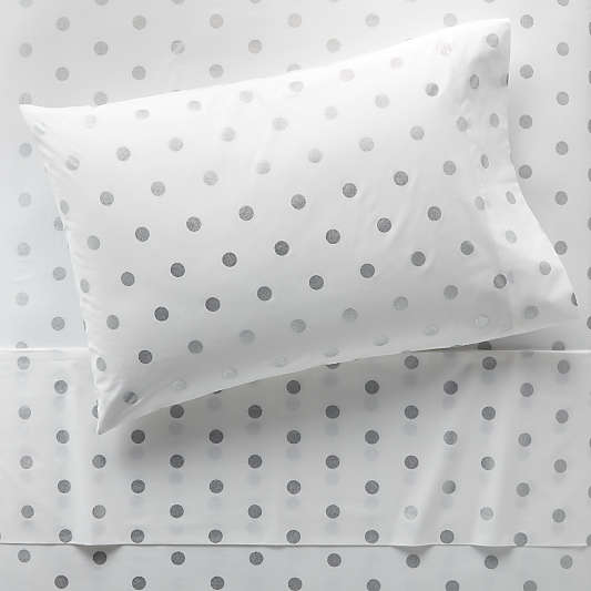 Organic Silver Dot Twin Sheet Set