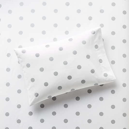 Organic Silver Dot Toddler Pillowcase