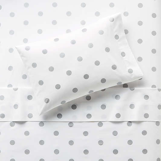 Organic Silver Dot Toddler Sheet Set