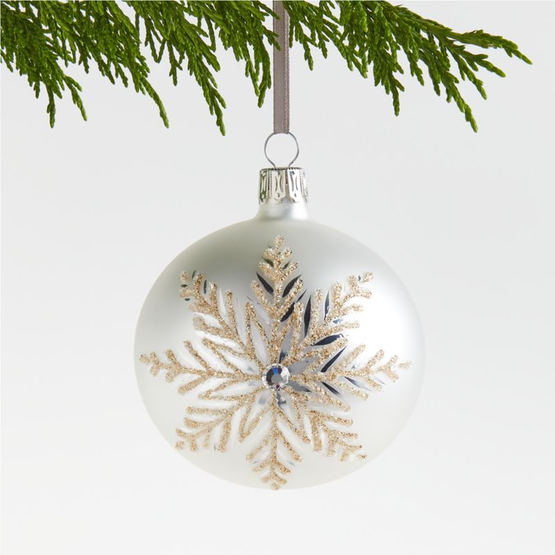 White Sparkling Snowflake Ornaments, 2'' x 2'', Craft Supplies from Factory Direct Craft