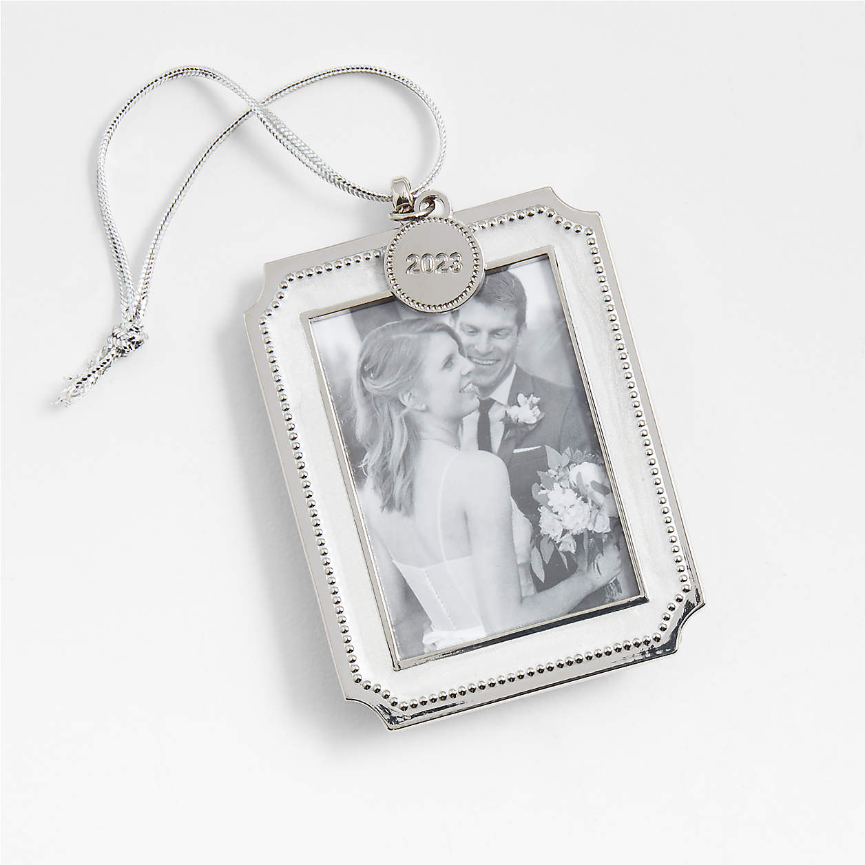 2023 Silver Pearl Picture Picture Frame Christmas Tree Ornament