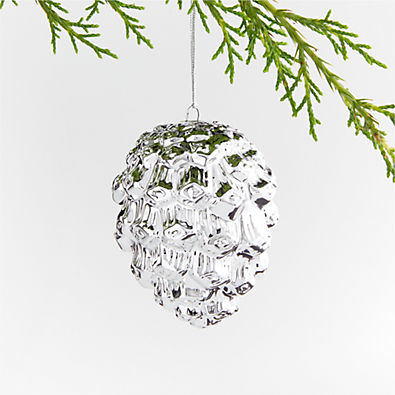 View Silver Pinecone Christmas Tree Ornament details