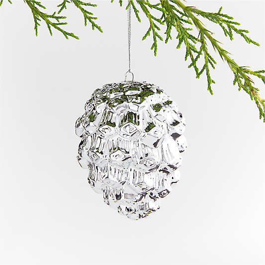 Silver Pinecone Christmas Tree Ornament