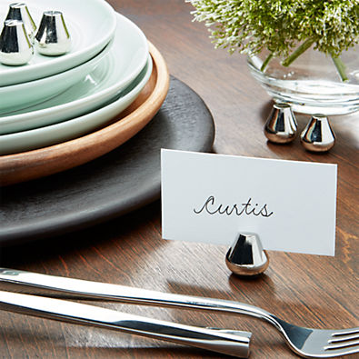 View Silver Place Card Holders, Set of 6 details