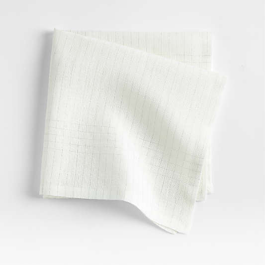 Silver Pinstripe Linen Napkin