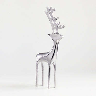 View Silver Holiday Reindeer Decoration 21" details