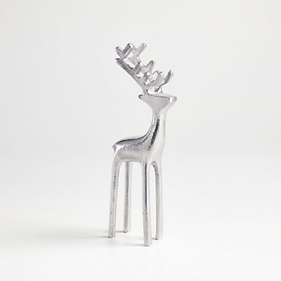 View Silver Holiday Reindeer Decoration 9" details