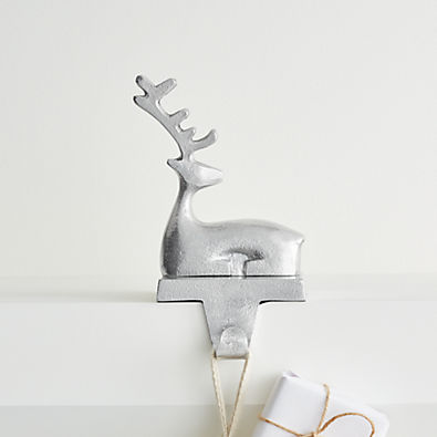 View Silver Sitting Reindeer Christmas Stocking Holder details