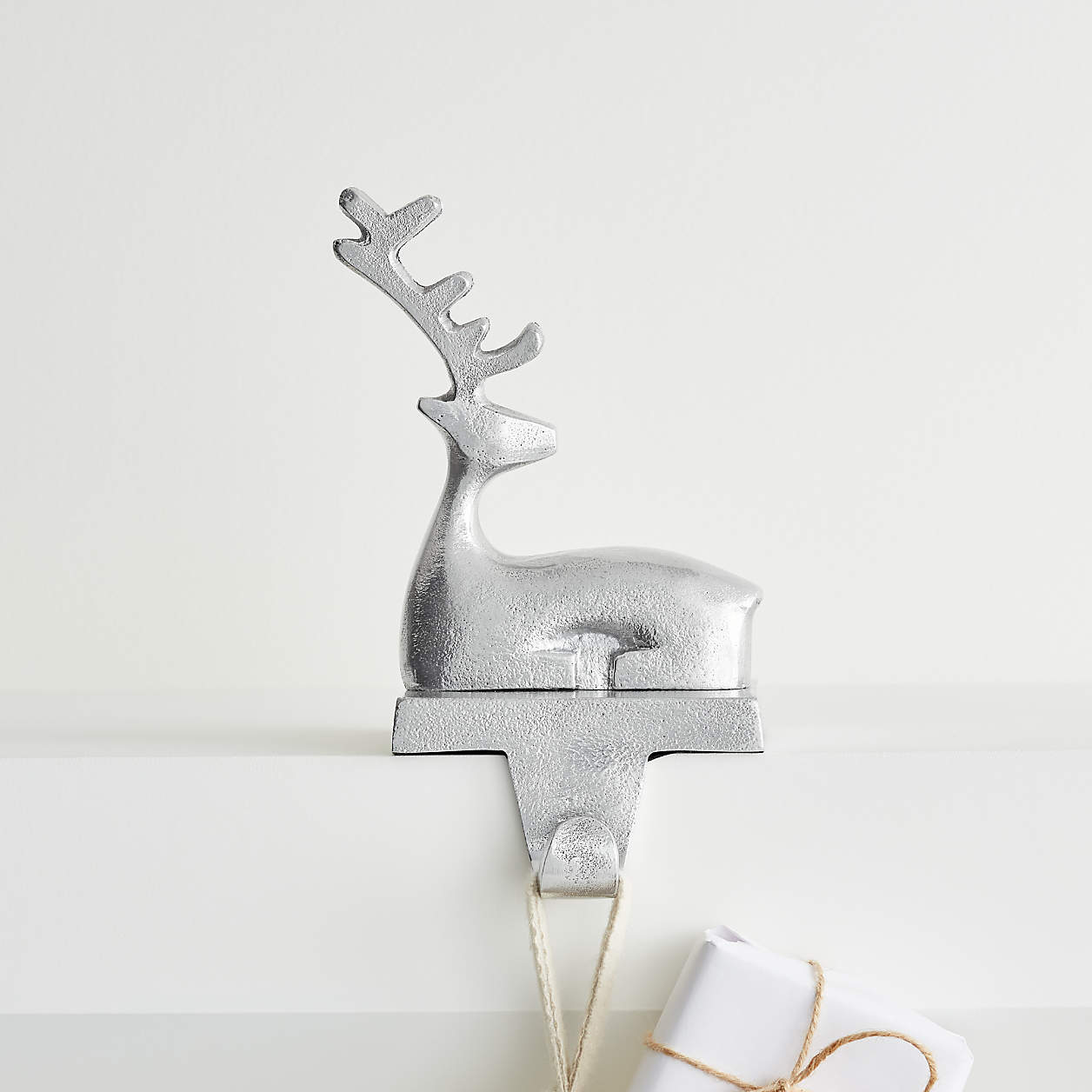 Silver Sitting Reindeer Christmas Stocking Hook + Reviews Crate